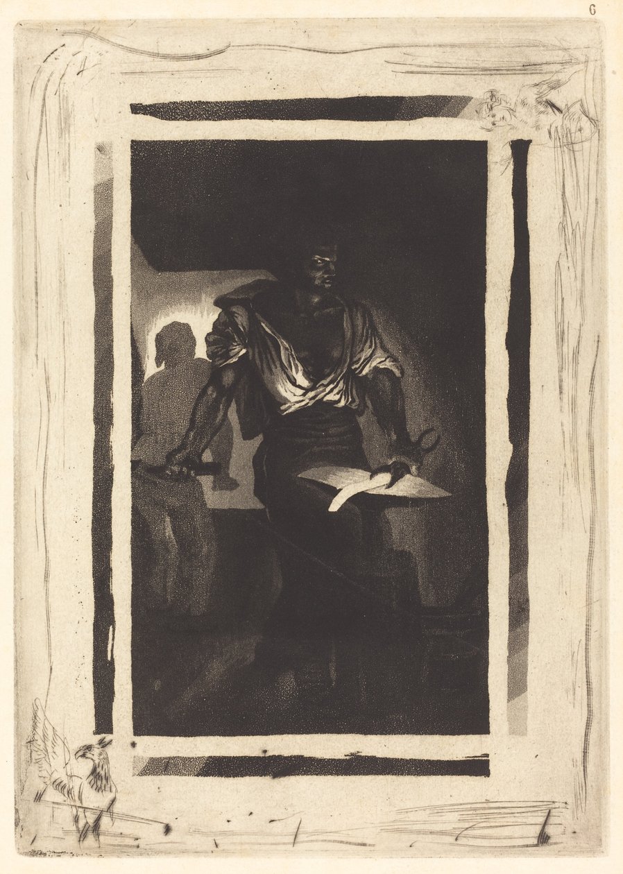 Bir Demirci Un Forgeron, 1833. by Eugène Delacroix