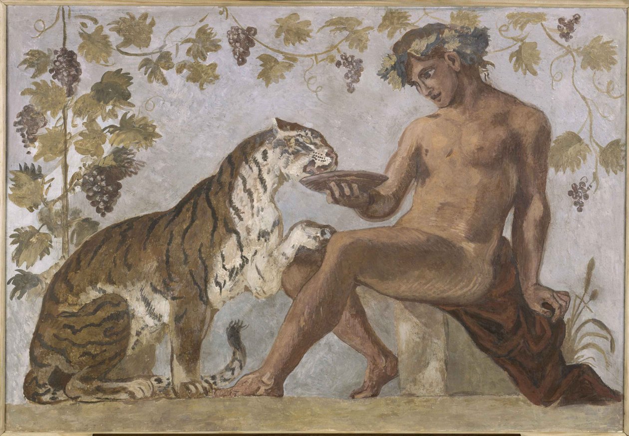 Bir kaplanla Bacchus, 1834. by Eugène Delacroix