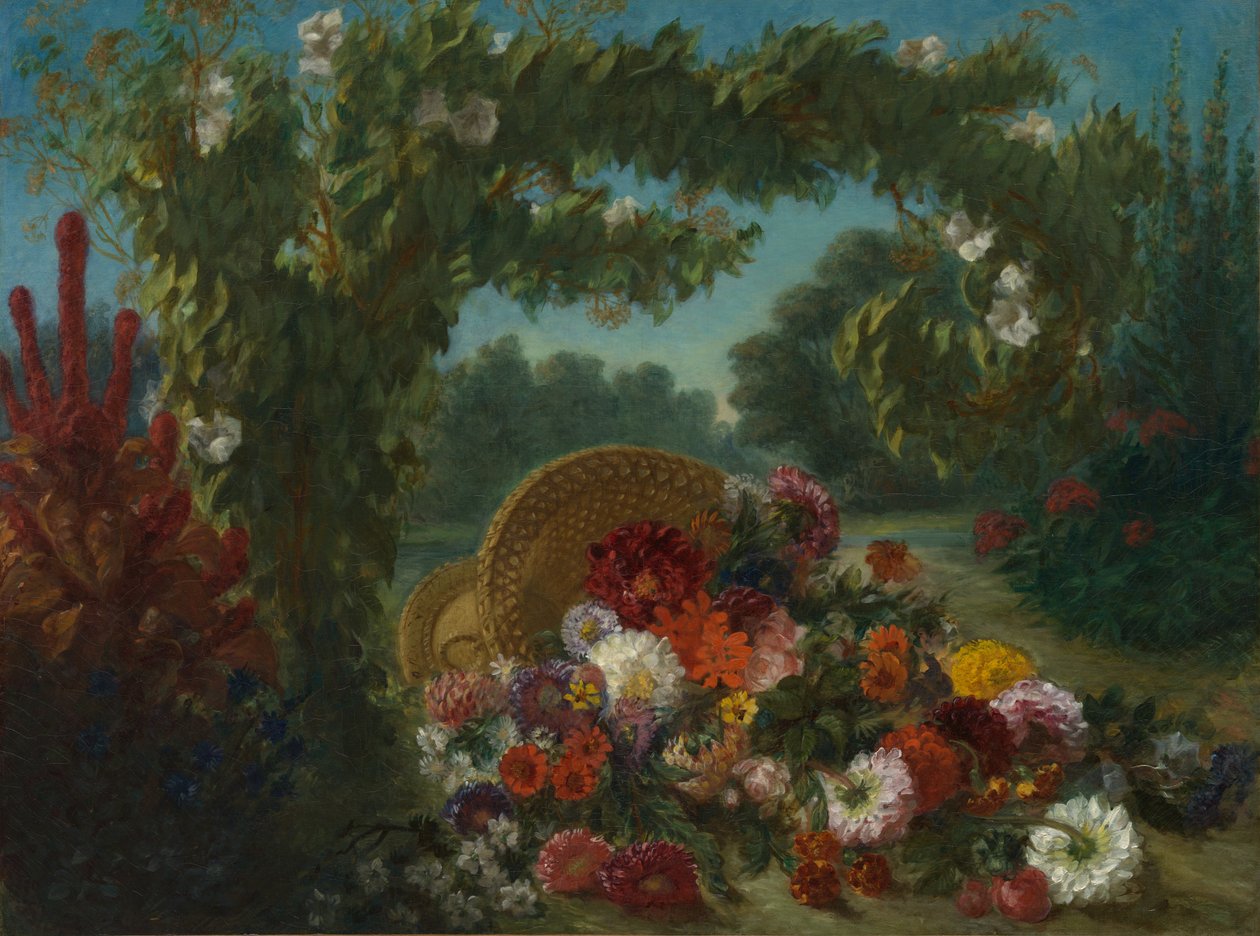 Çiçek Sepeti, 1848-49. by Eugène Delacroix