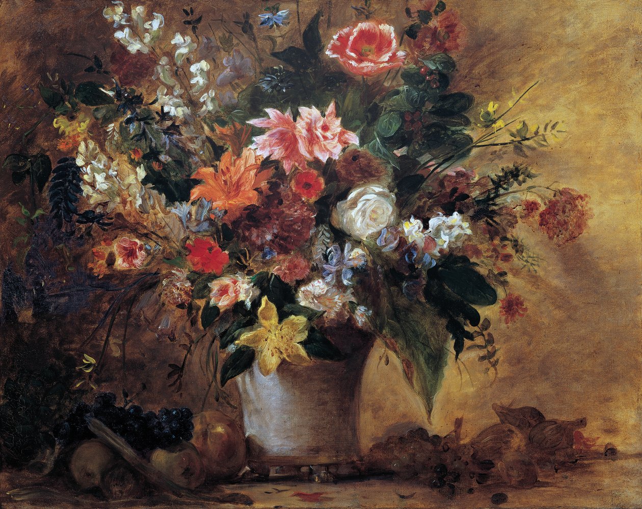 çiçek natürmort by Eugène Delacroix