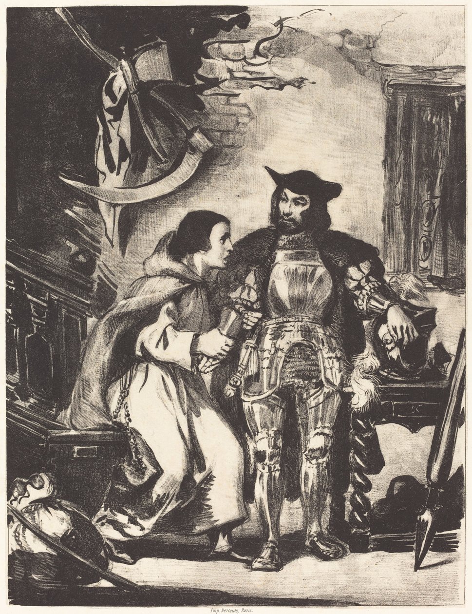 Martin Kardeş, Goetz ile birlikte, 1836. by Eugène Delacroix