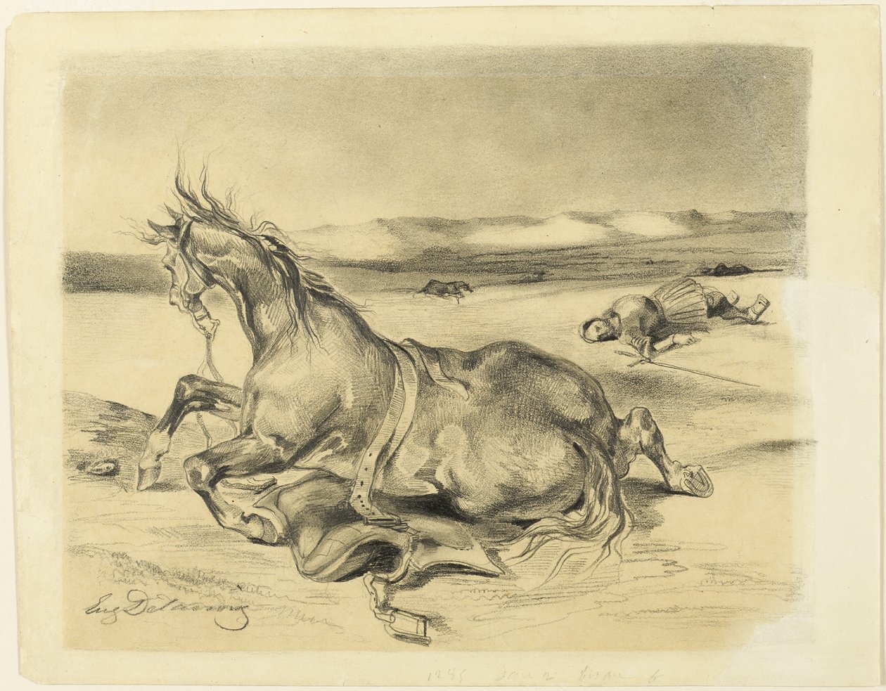 Düşmüş At ve Ölü Şövalye by Eugène Delacroix