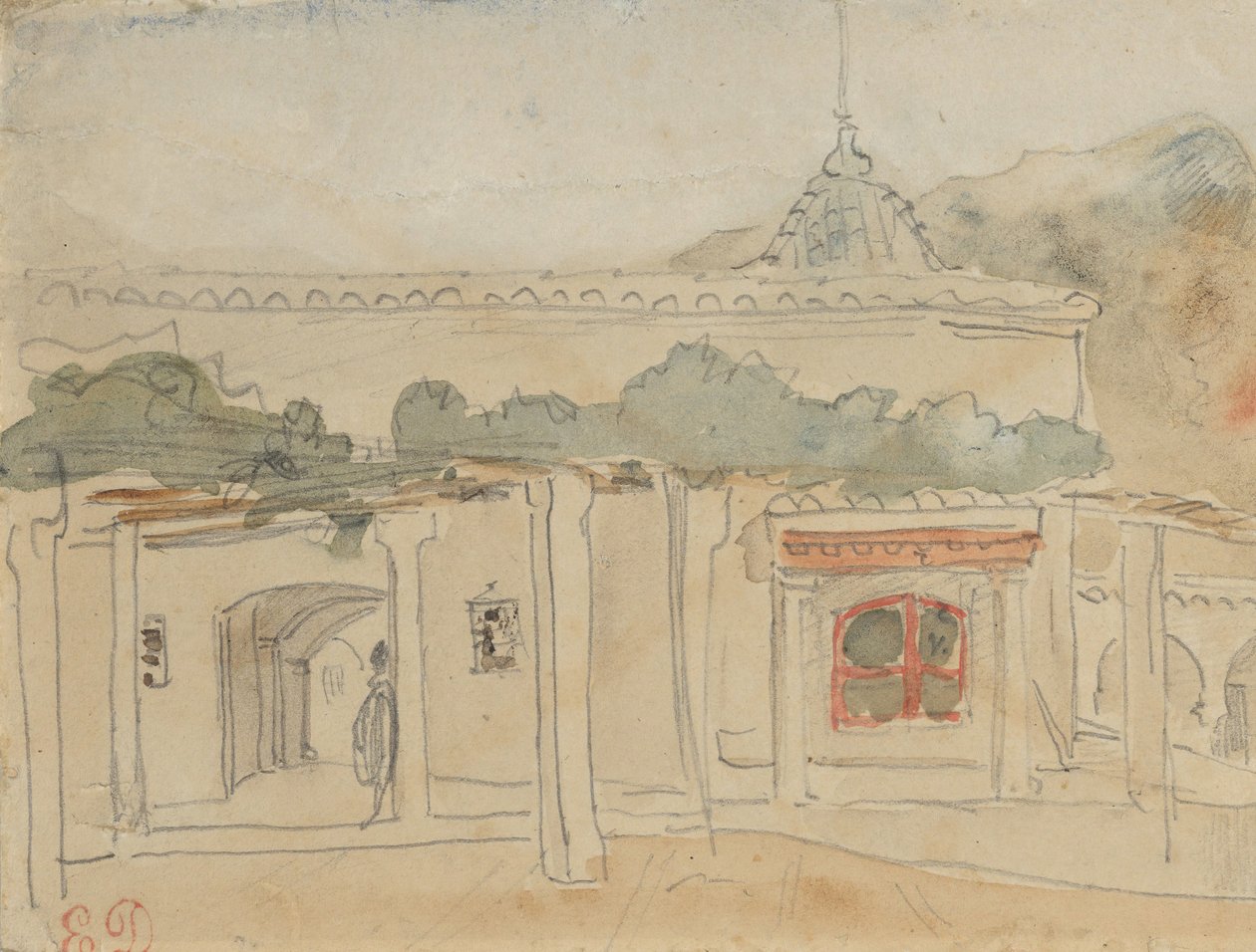 Kapıdaki Figür, 1832. by Eugène Delacroix