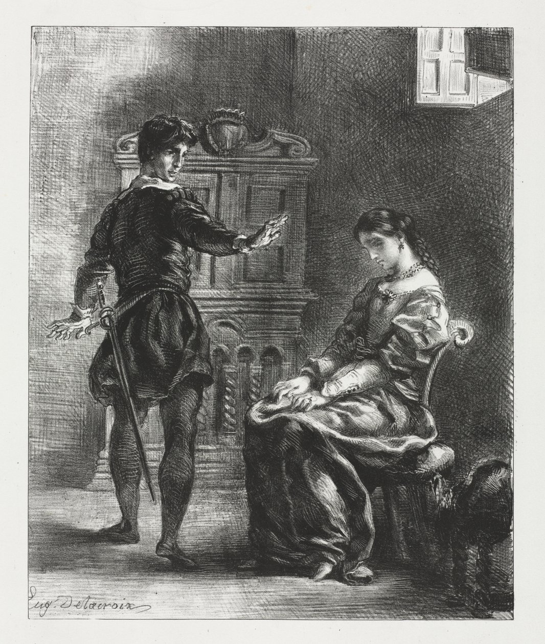 Hamlet: Hamlet ve Ophelia by Eugène Delacroix