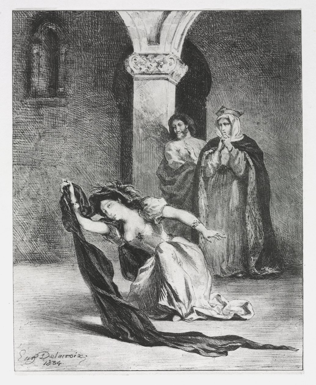 Hamlet: Ophelia İlahisi by Eugène Delacroix