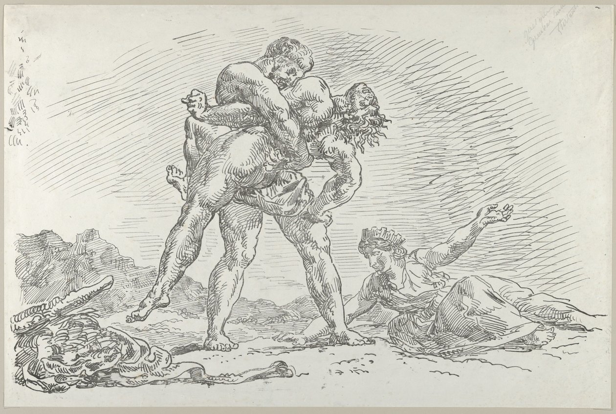 Herkül ve Antaeus, 1852., 1852. by Eugène Delacroix