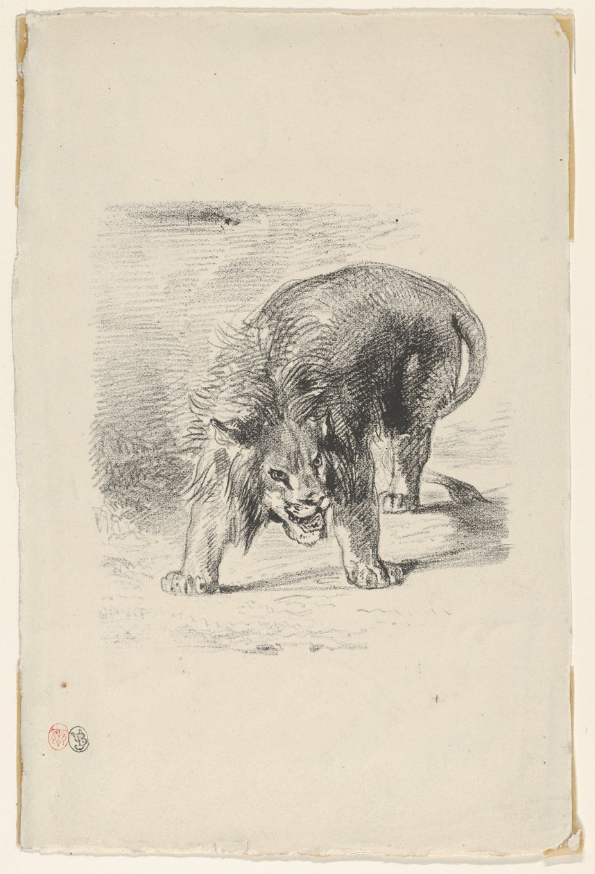 Ayakta Duran Aslan, 1833., 1833. by Eugène Delacroix