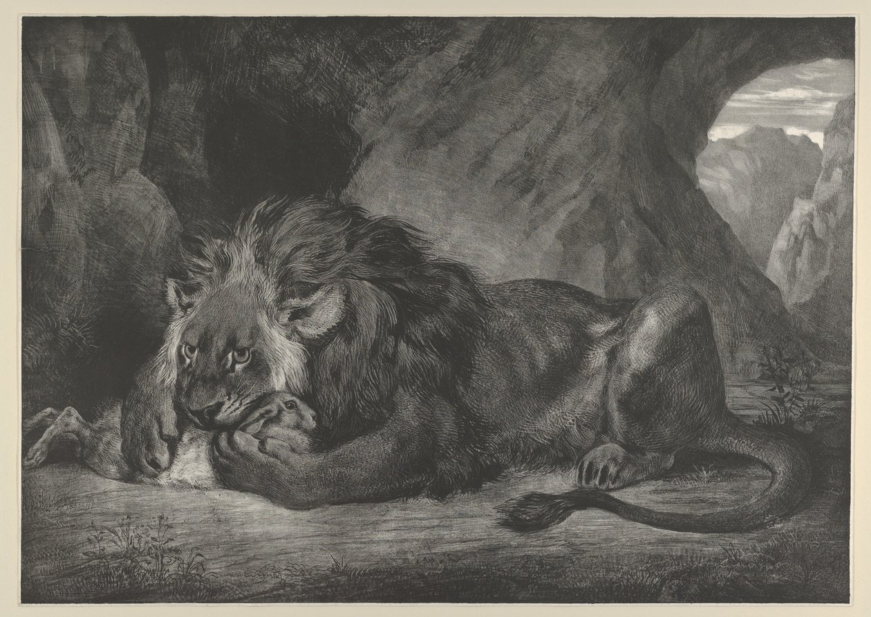 Atlas Dağları Aslanı, 1829-30., 1829-30. by Eugène Delacroix
