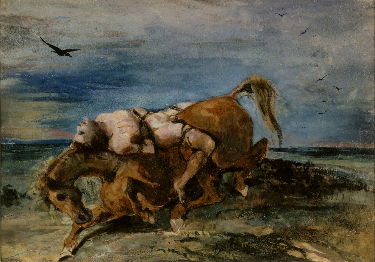 Ölen Atın Üzerinde Mazeppa, 1824. by Eugène Delacroix