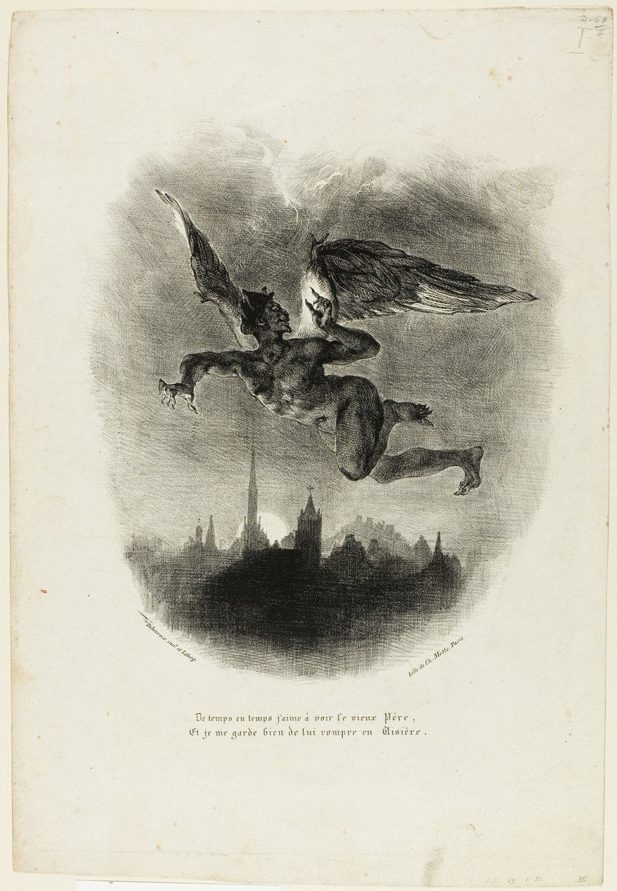 Mefistofeles Uçan by Eugène Delacroix