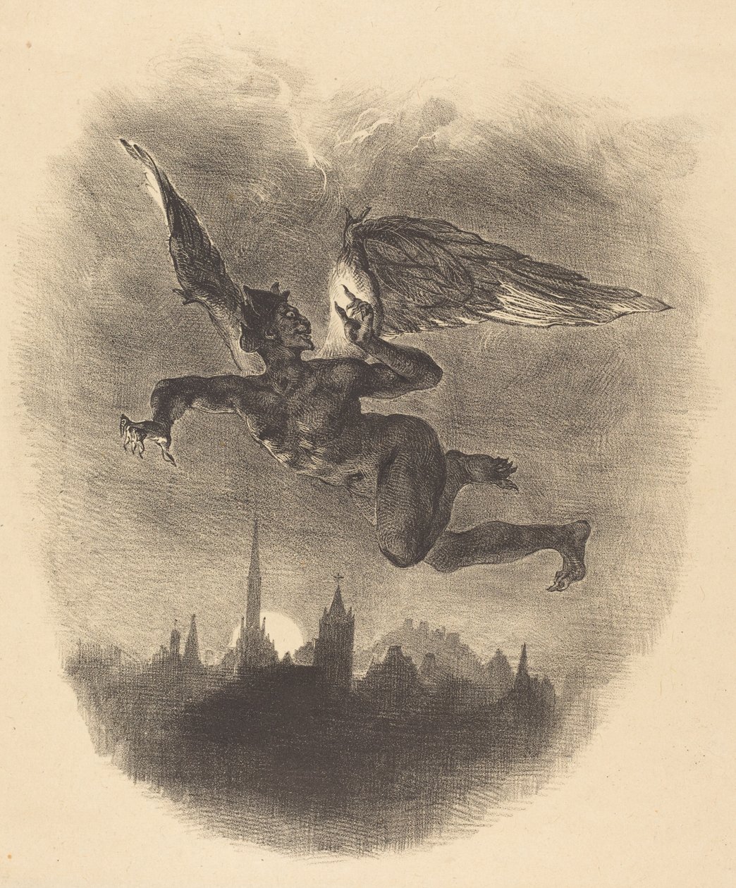 Havadaki Mefistofeles, 1828. by Eugène Delacroix