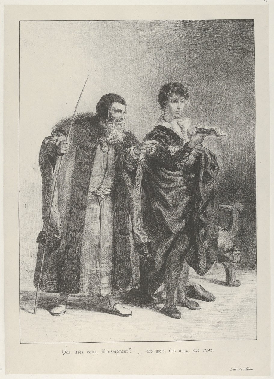 Polonius ve Hamlet, 1834-43., 1834-43. by Eugène Delacroix
