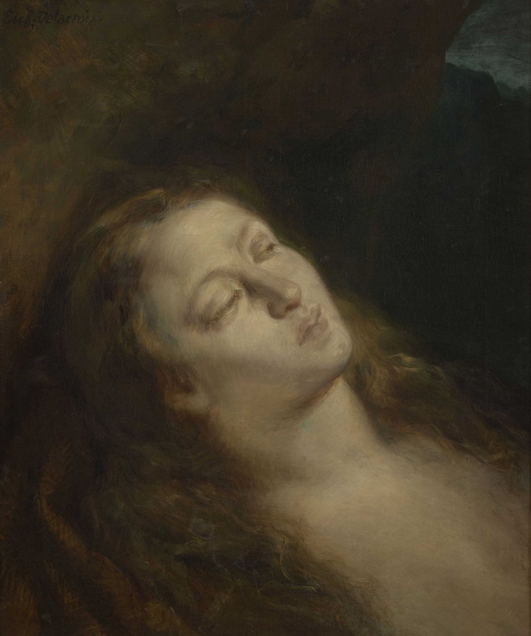 Çölde Aziz Mary Magdalene, 1845. by Eugène Delacroix