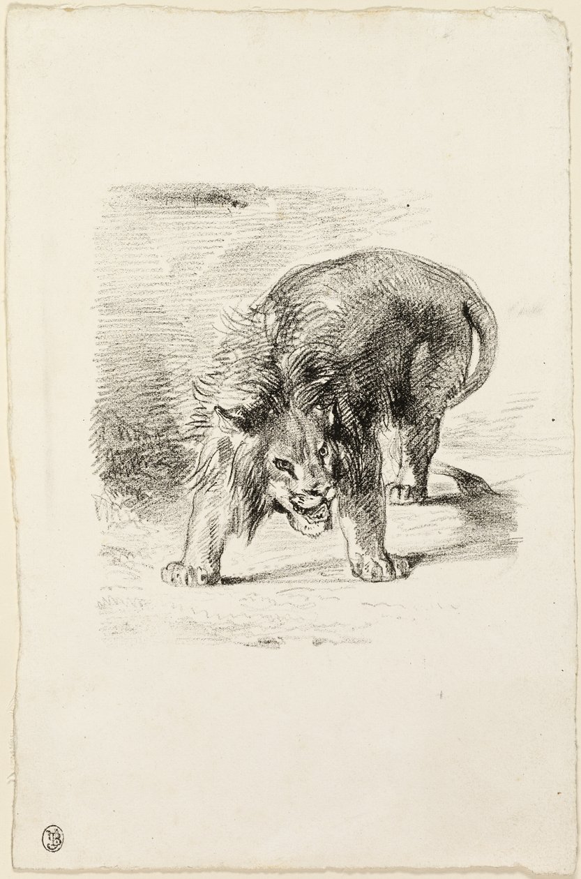 duran aslan by Eugène Delacroix