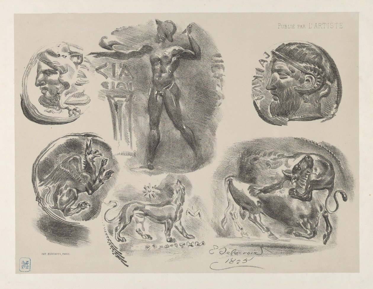 Altı Yunan Sikke Çalışmaları, 1825., 1825. by Eugène Delacroix