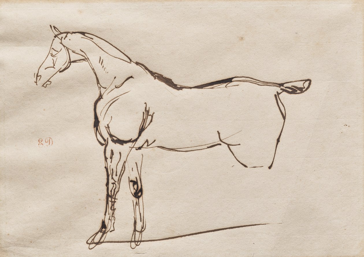 Bir Atın Çalışması by Eugène Delacroix