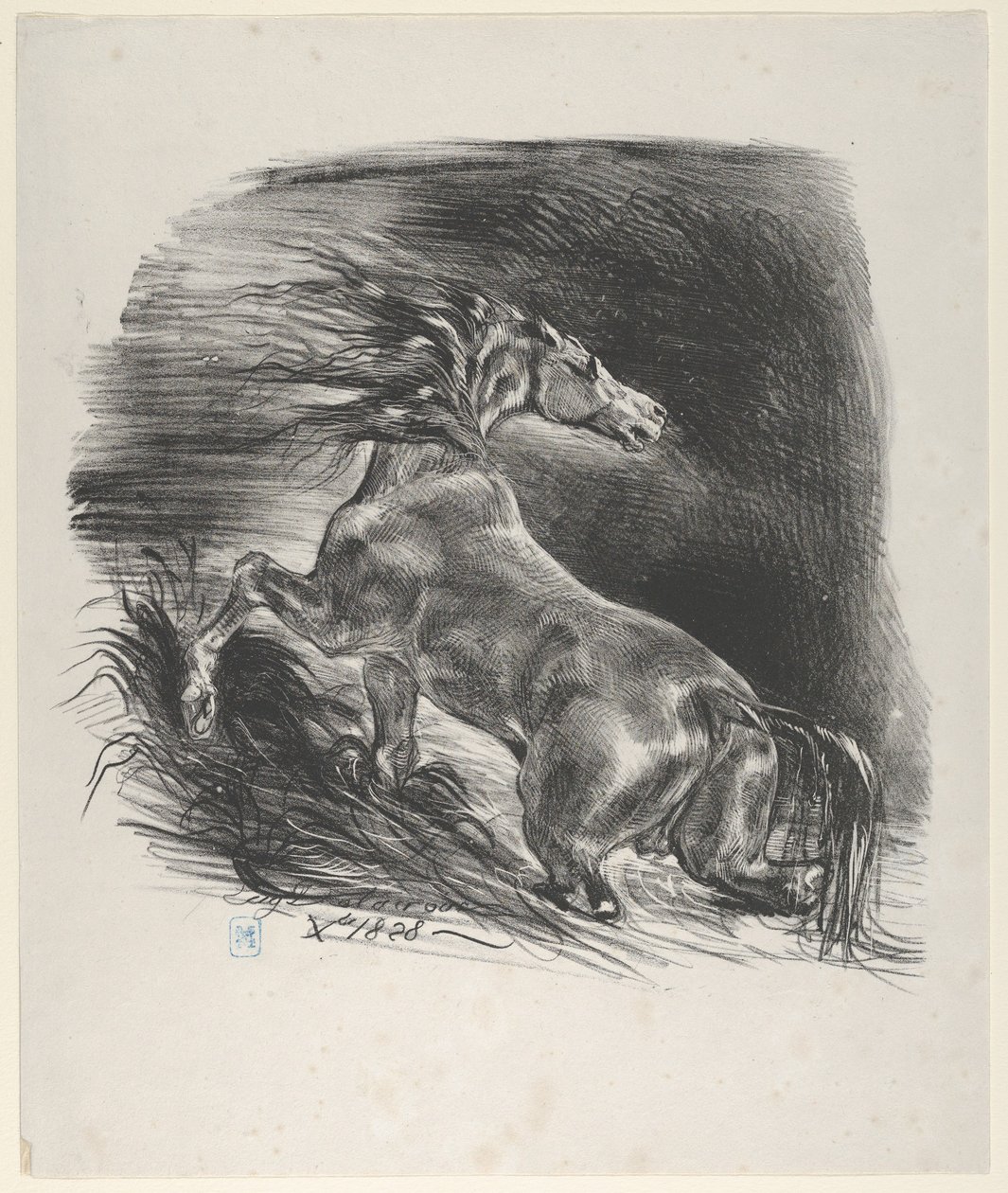 Vahşi At, 1828., 1828. by Eugène Delacroix