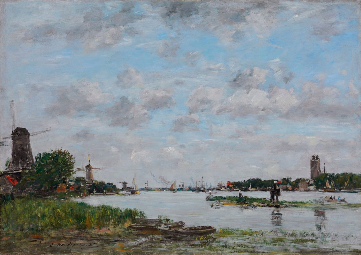 Dordrecht yakınlarındaki Meuse by Eugene Louis Boudin