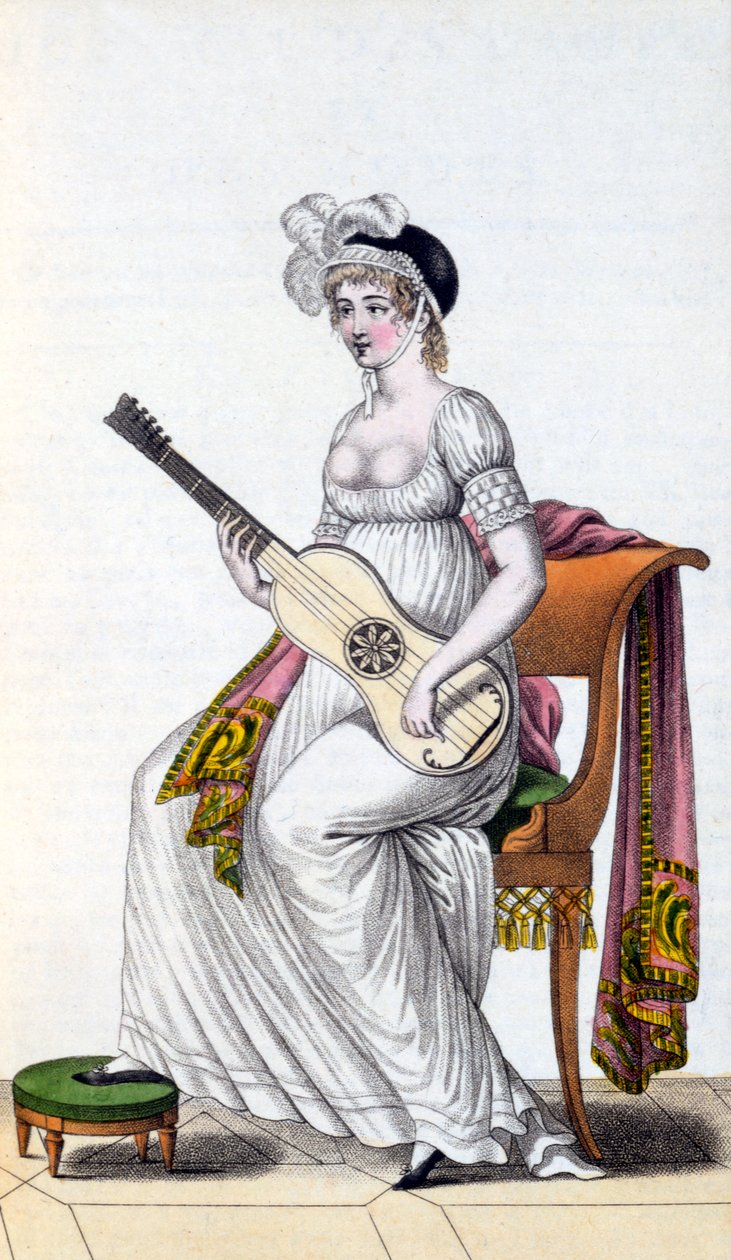 18. yüzyılın sonlarında gitarlı kadın by European School