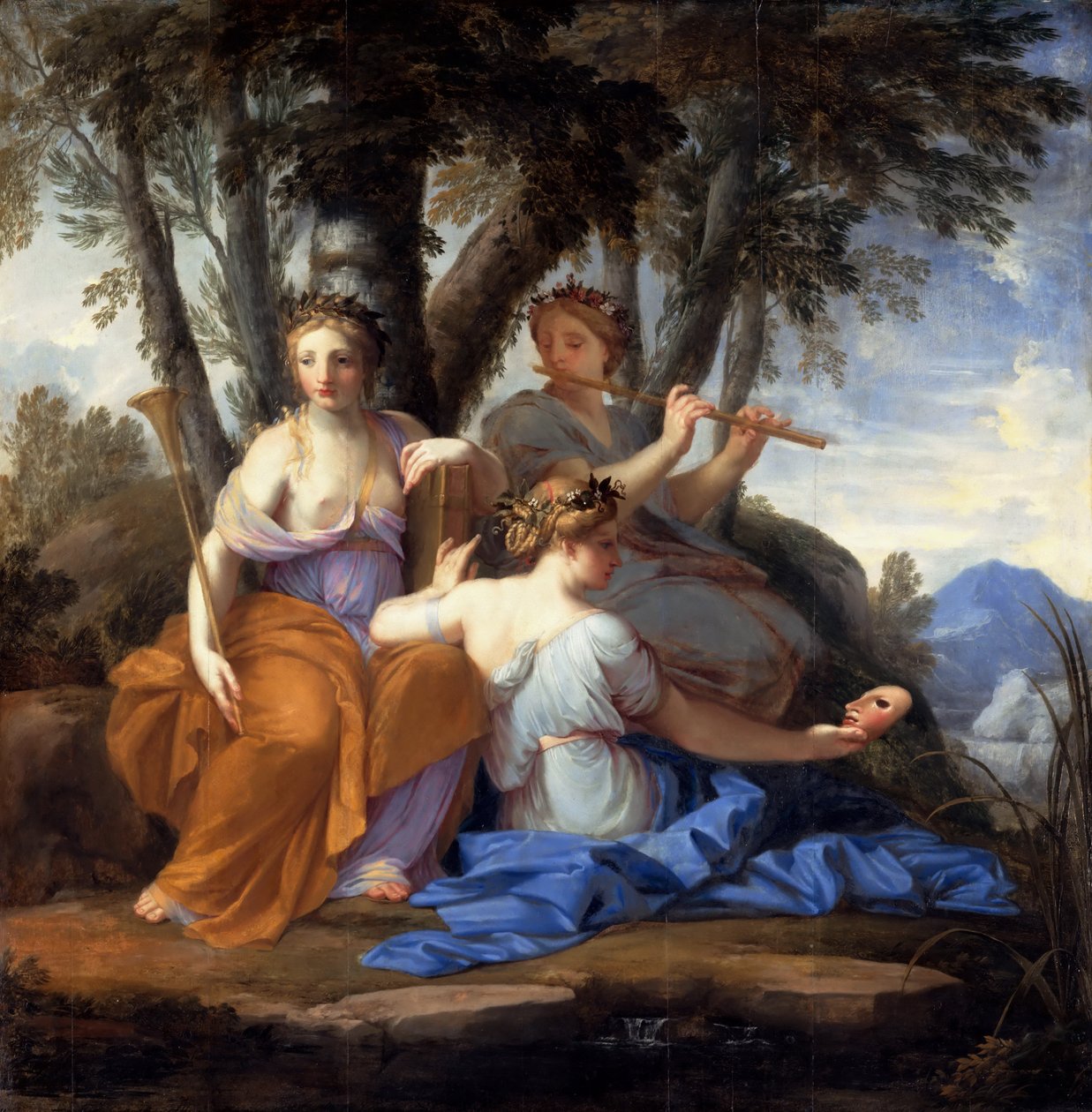 Muses Clio, Euterpe ve Thalia by Eustache Le Sueur