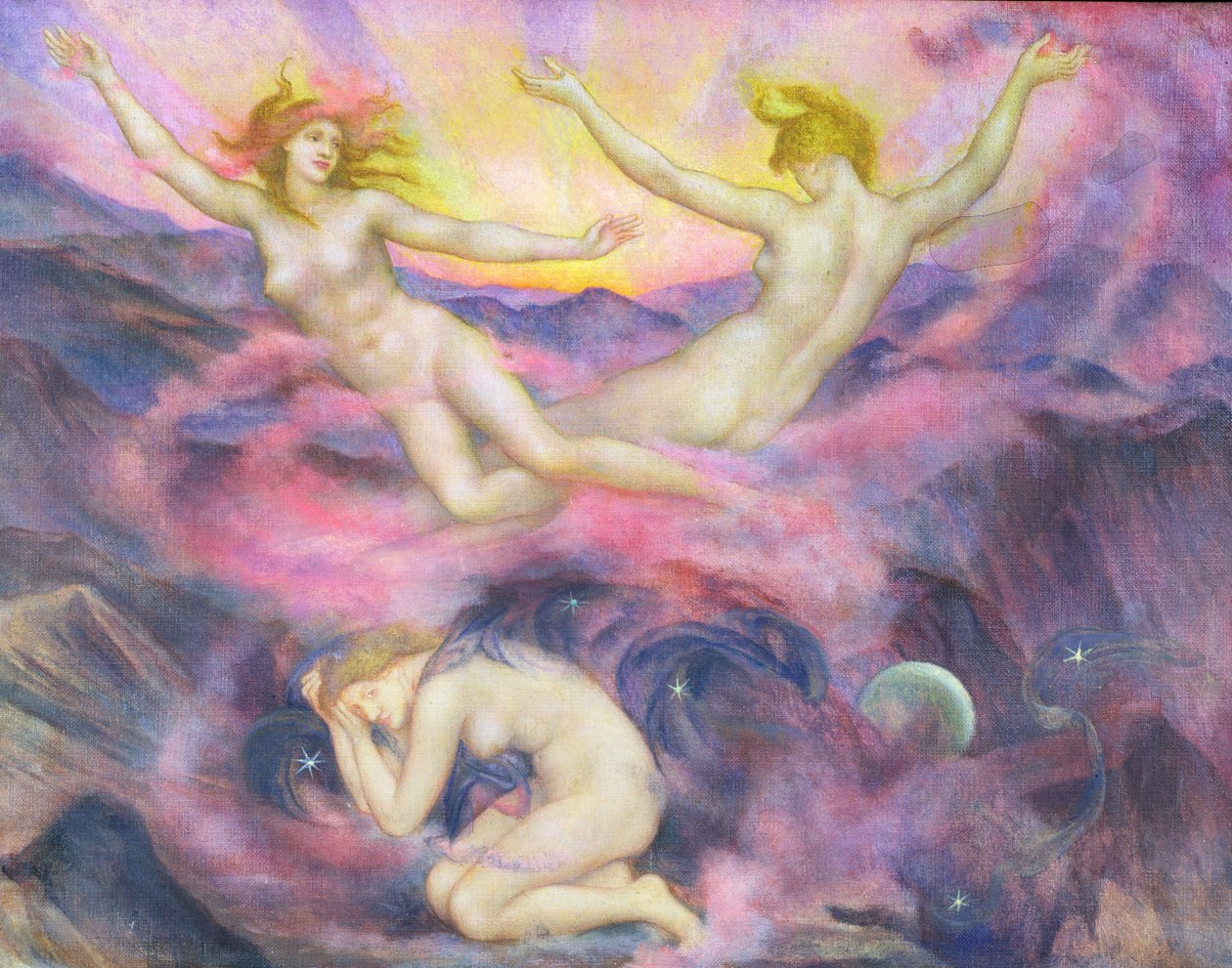 gece ve şafak by Evelyn De Morgan