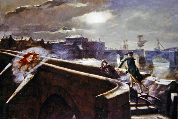 Ayr Brigs (tuval üzerine yağlıboya) by Eyre Crowe
