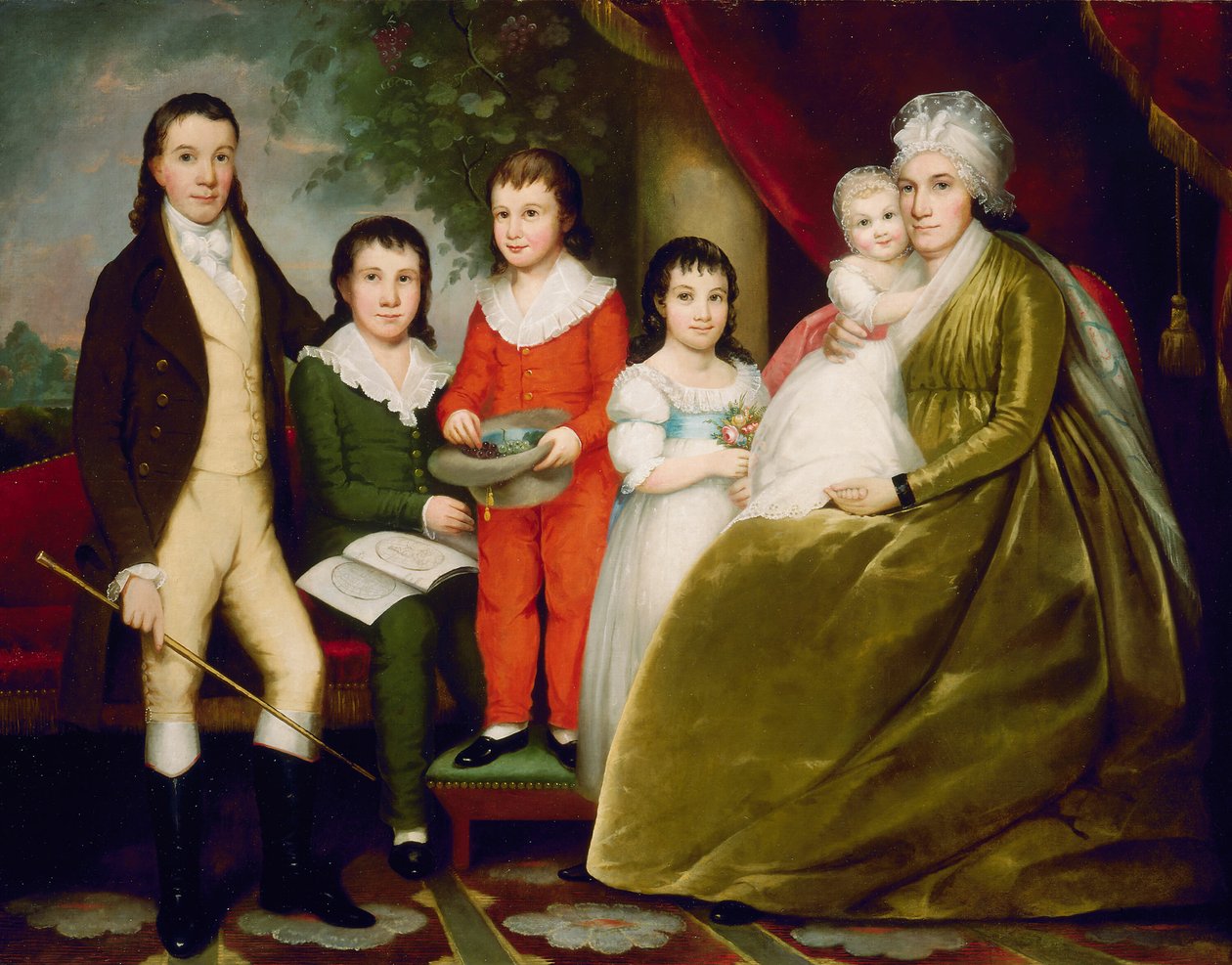 Bayan Noah Smith ve Ailesi, c. 1830. by Ezra Ames