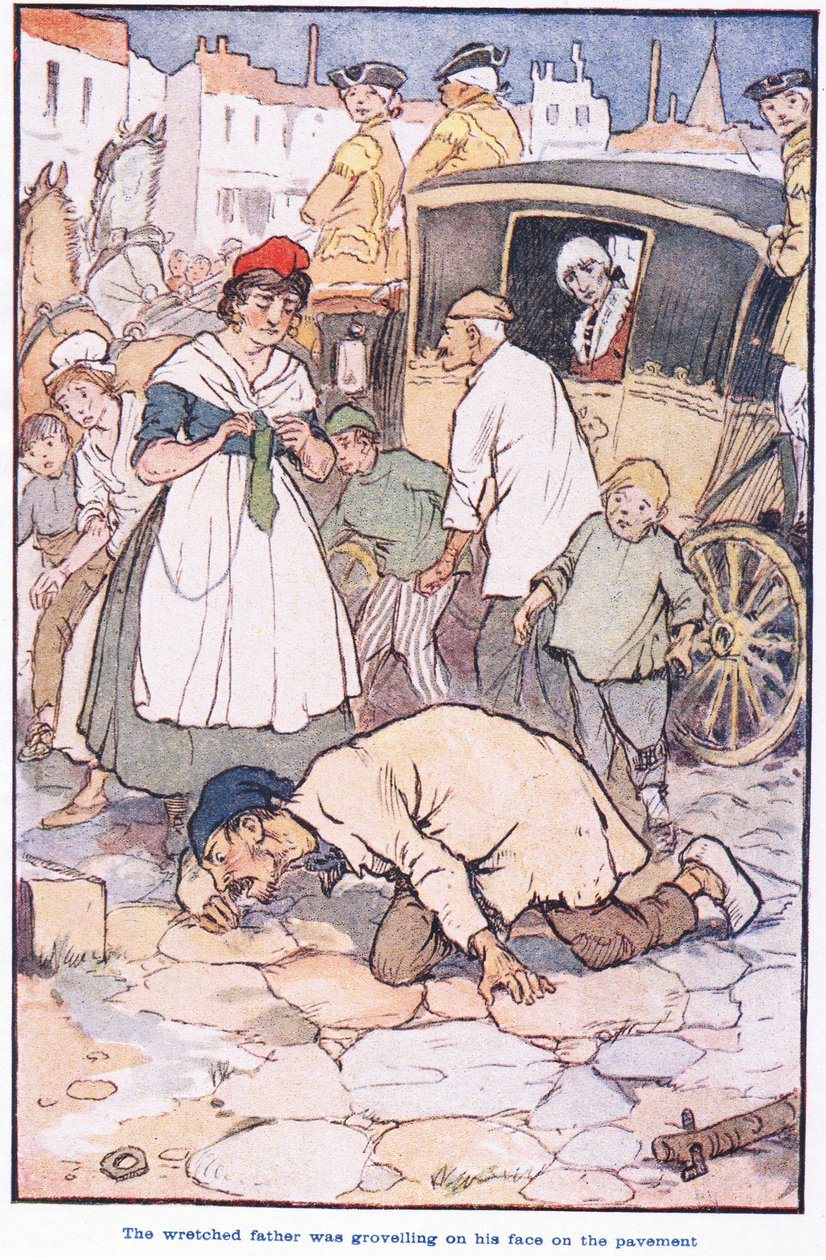 Zavallı baba kaldırımda yüzünü buruşturuyordu. by F. M. B. Blaikie