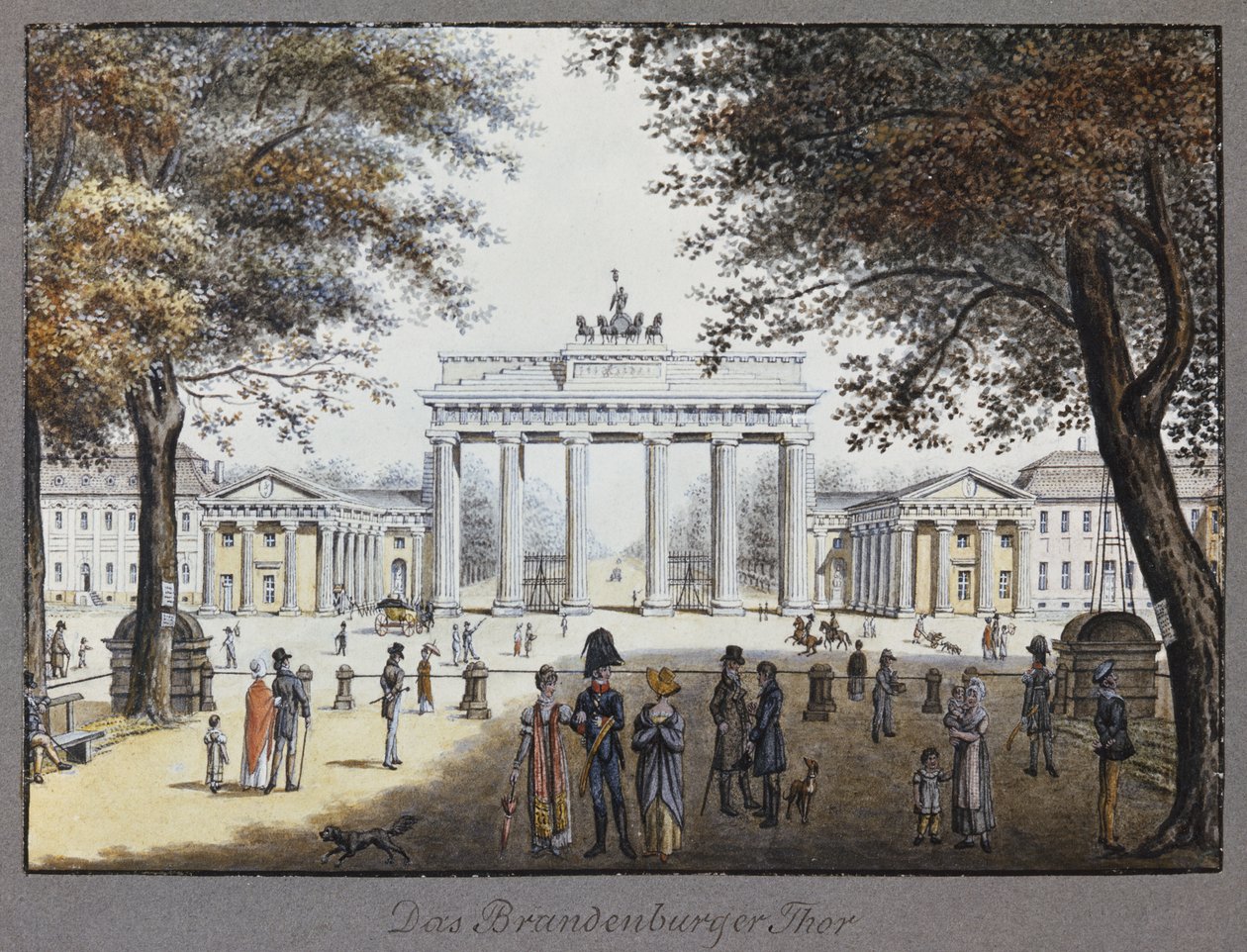Brandenburg Kapısı, Berlin (kağıt üzerinde kalem ve mürekkep ve wc) by F.A. Calau