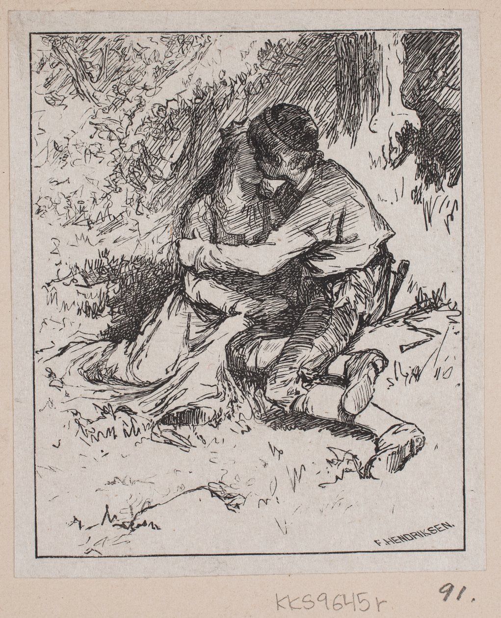 "Kralın Tavşanlarını Çoban" için illüstrasyon by F. Hendriksen