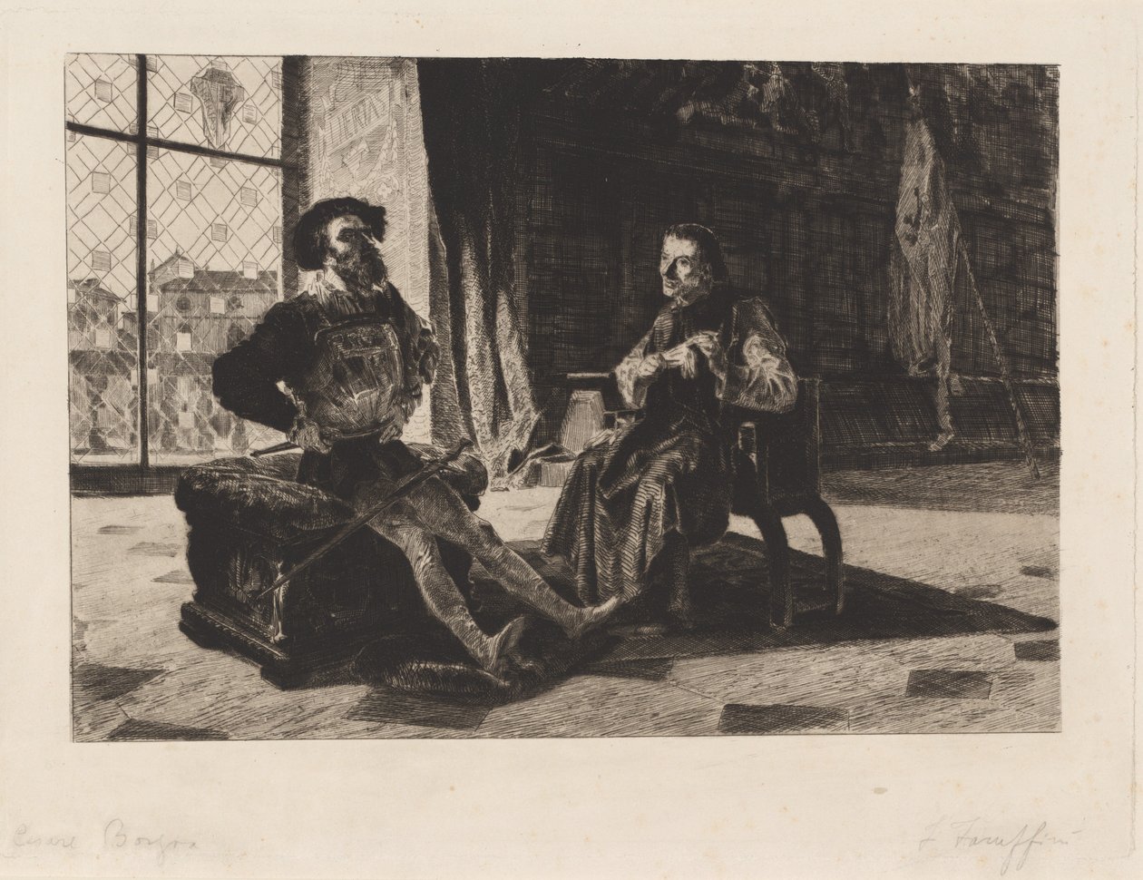 Cesare Borgia ve Machiavelli by Federico Faruffini