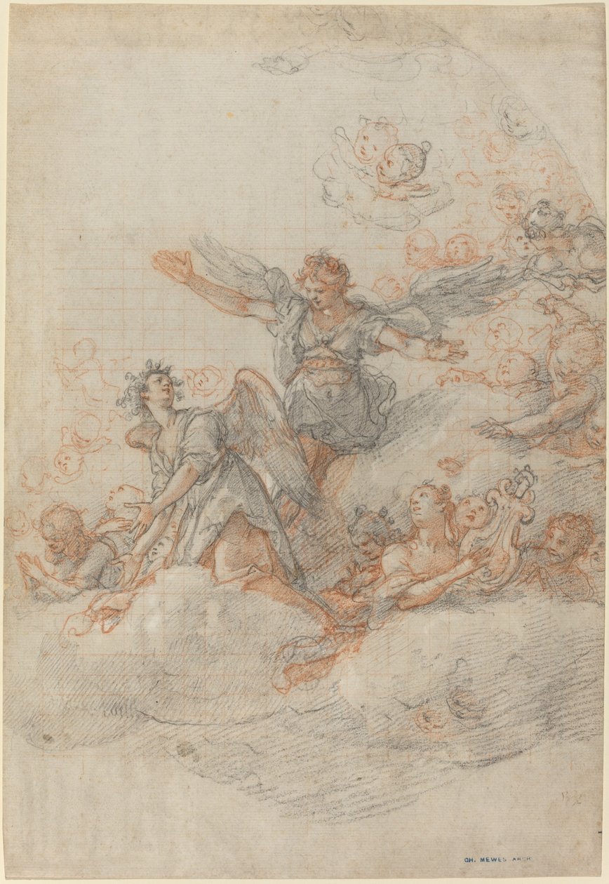 Bulutlardaki Melekler ve Putti by Federico Zuccaro