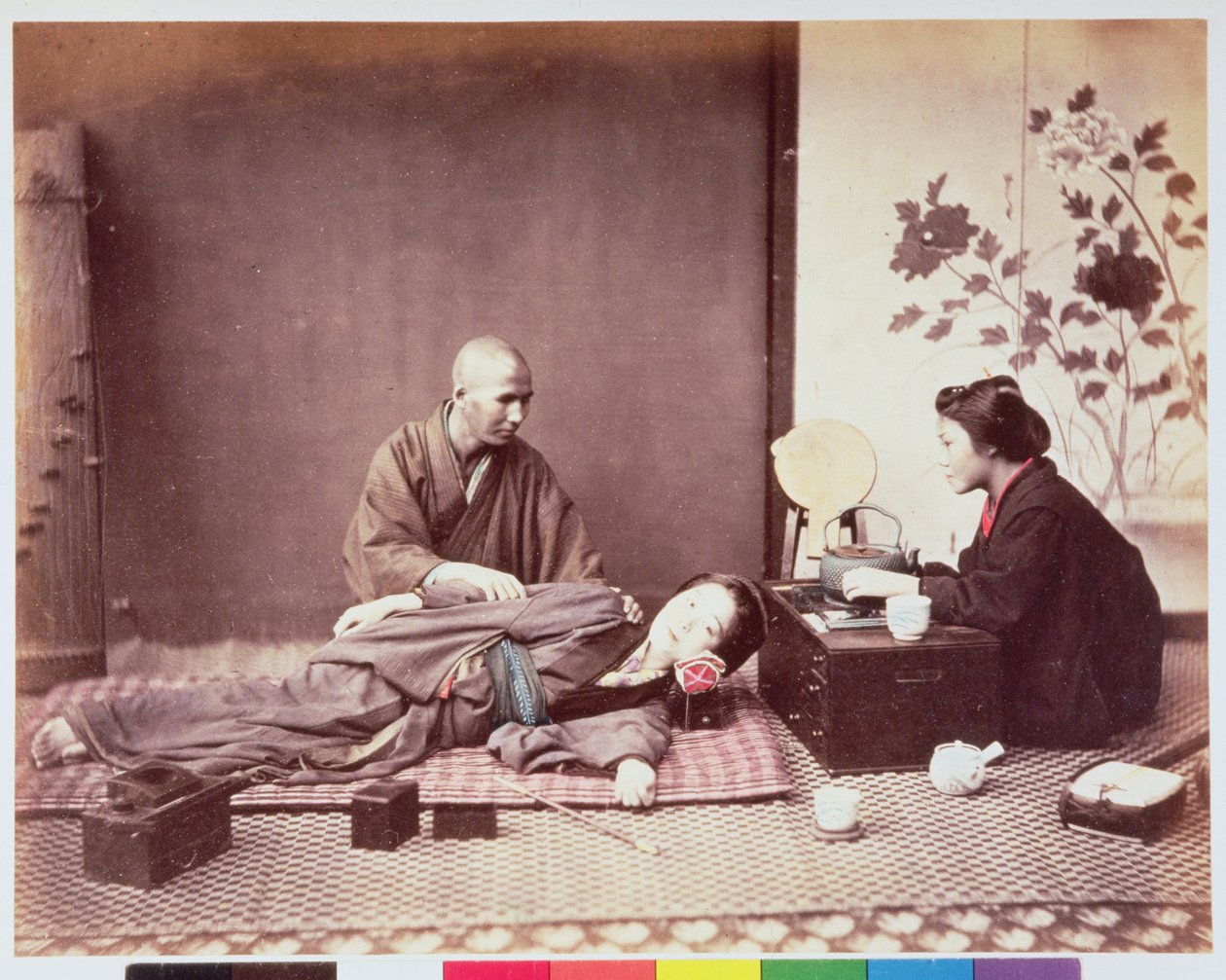 Japon masör, 1890 dolayları (albüm baskısı) by Felice Beato