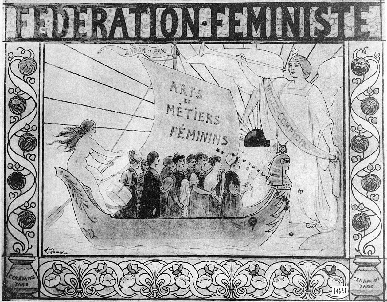 Ceramine tarafından basılan Feminist Federasyonun reklam afişi, Paris, 1902 by Felix Regamey