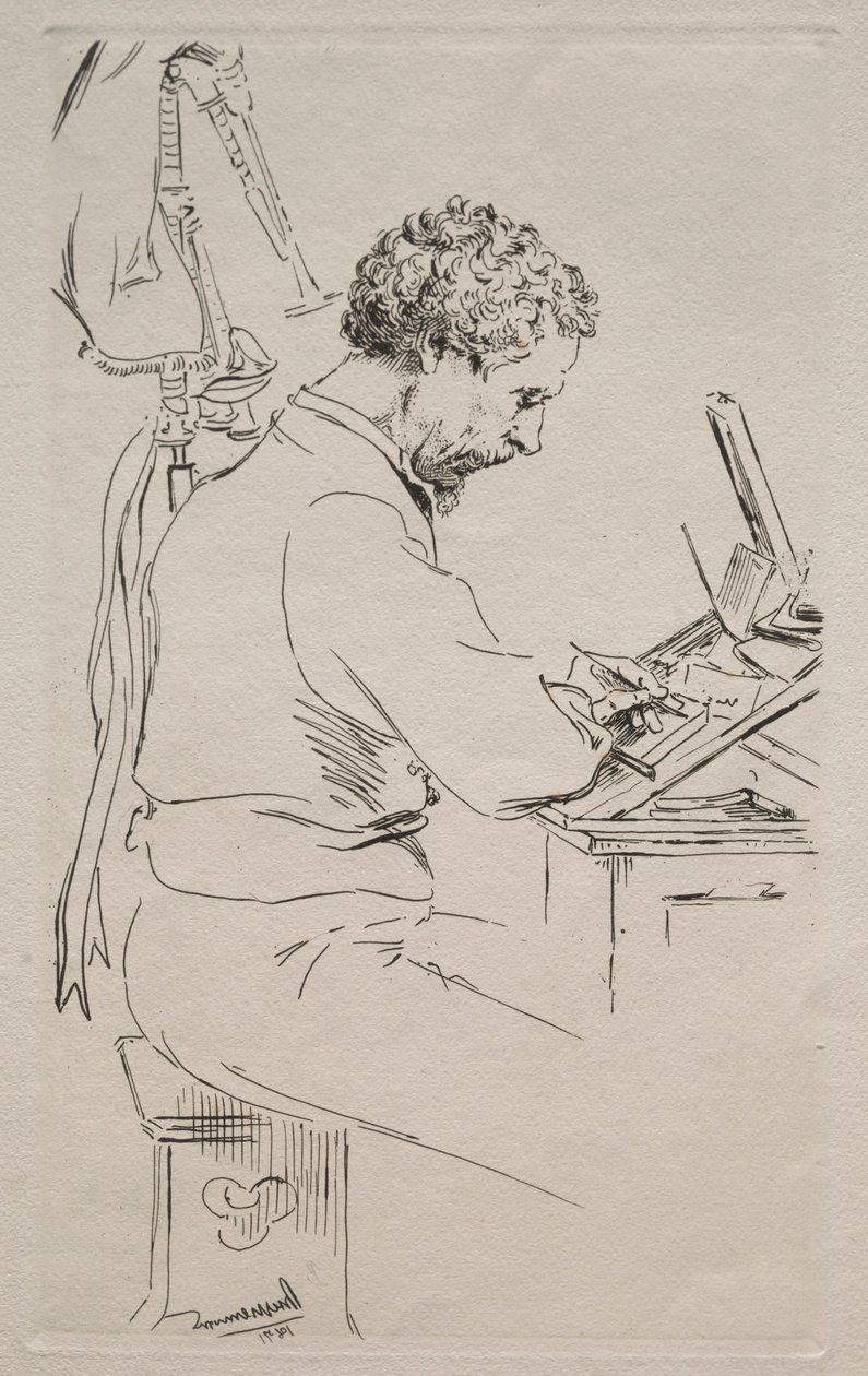 Charles Kean, 1871. by Felix Bracquemond