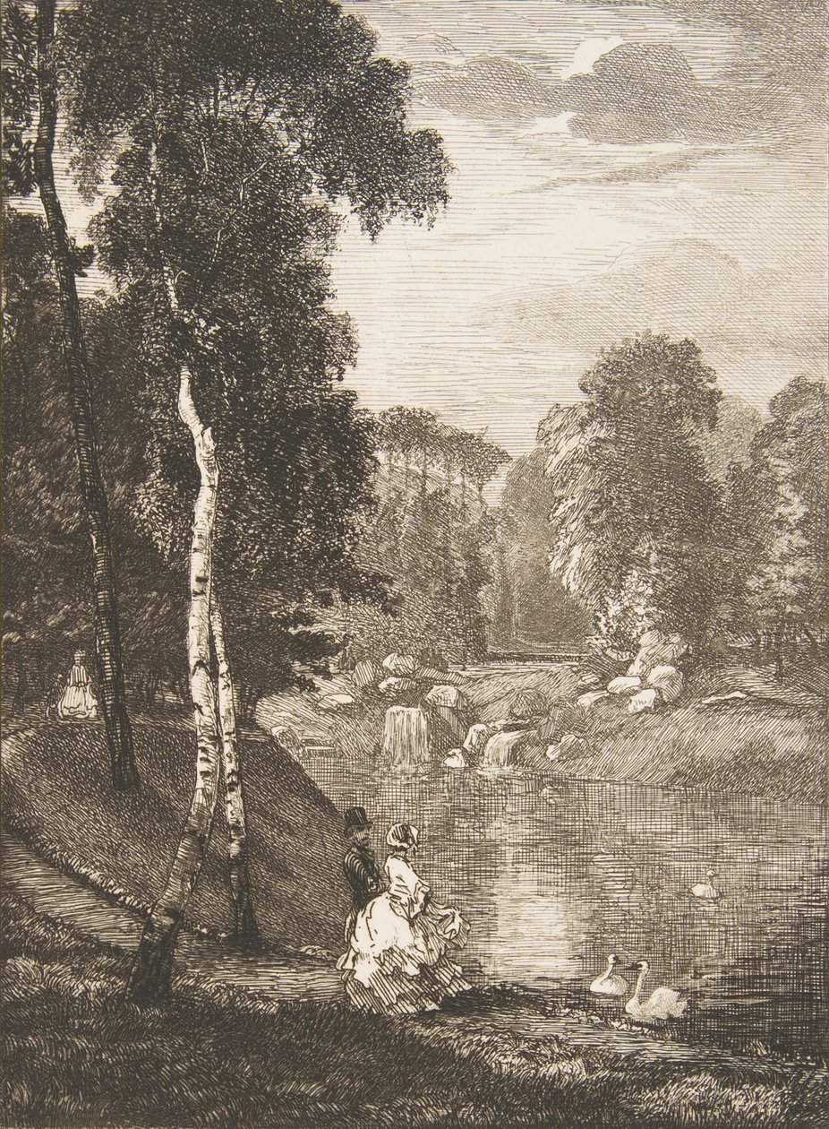 Bois de Boulogne, 1857. by Felix Bracquemond