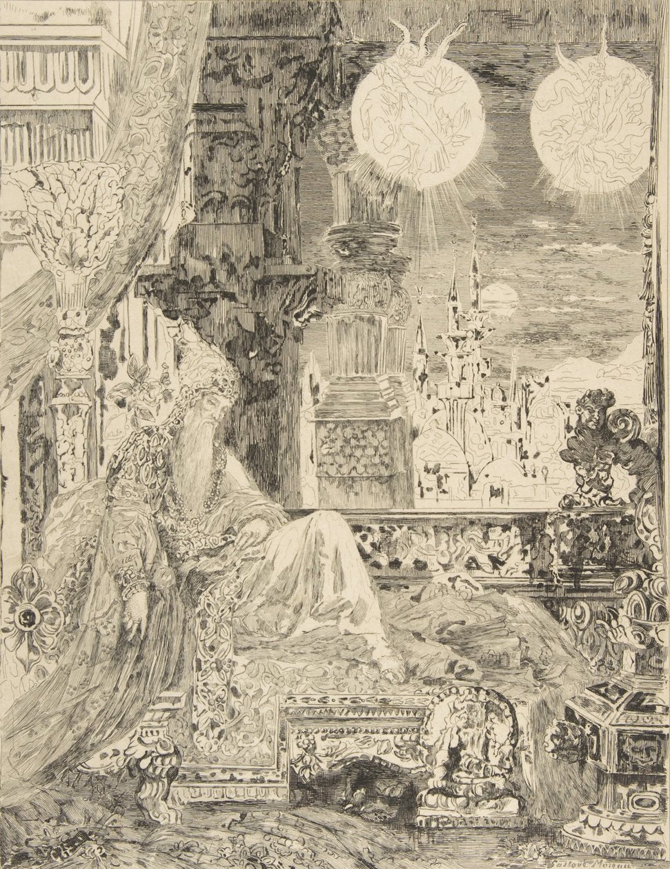 Bir Moğol Sakininin Rüyası, 1886. by Felix Bracquemond