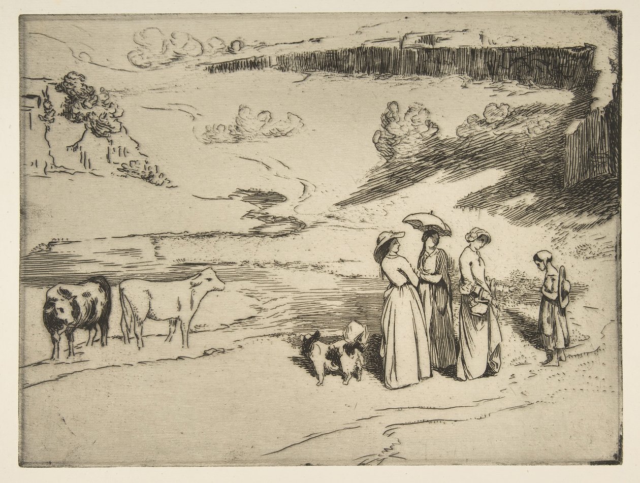 Köyün Kızları, 1869. by Felix Bracquemond