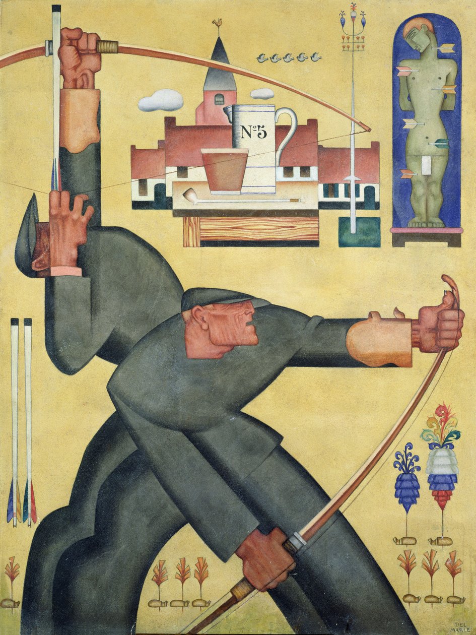Okçular (tuval üzerine yağlıboya) by Felix Del Marle