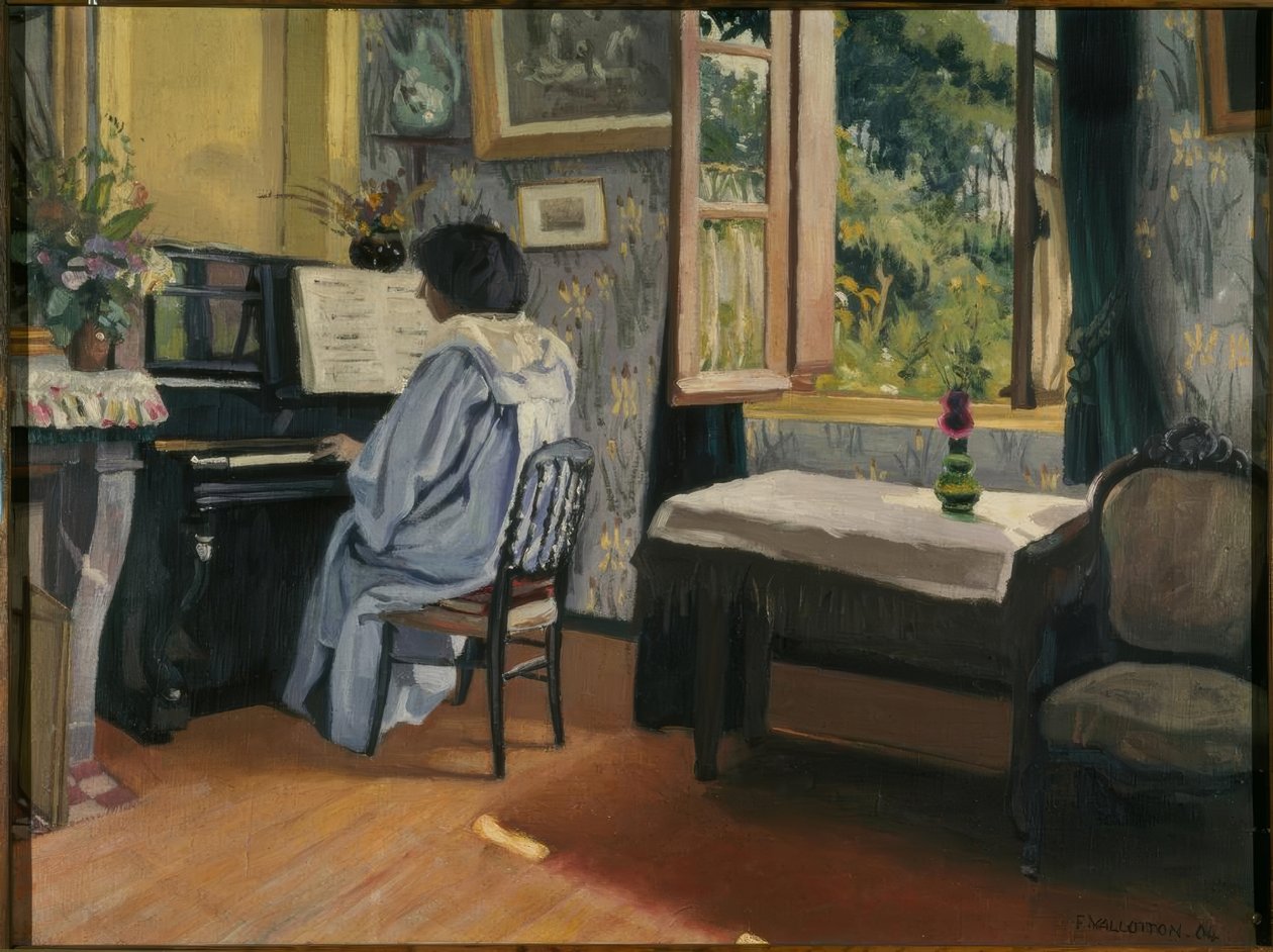 Piyanodaki bayan by Felix Edouard Vallotton