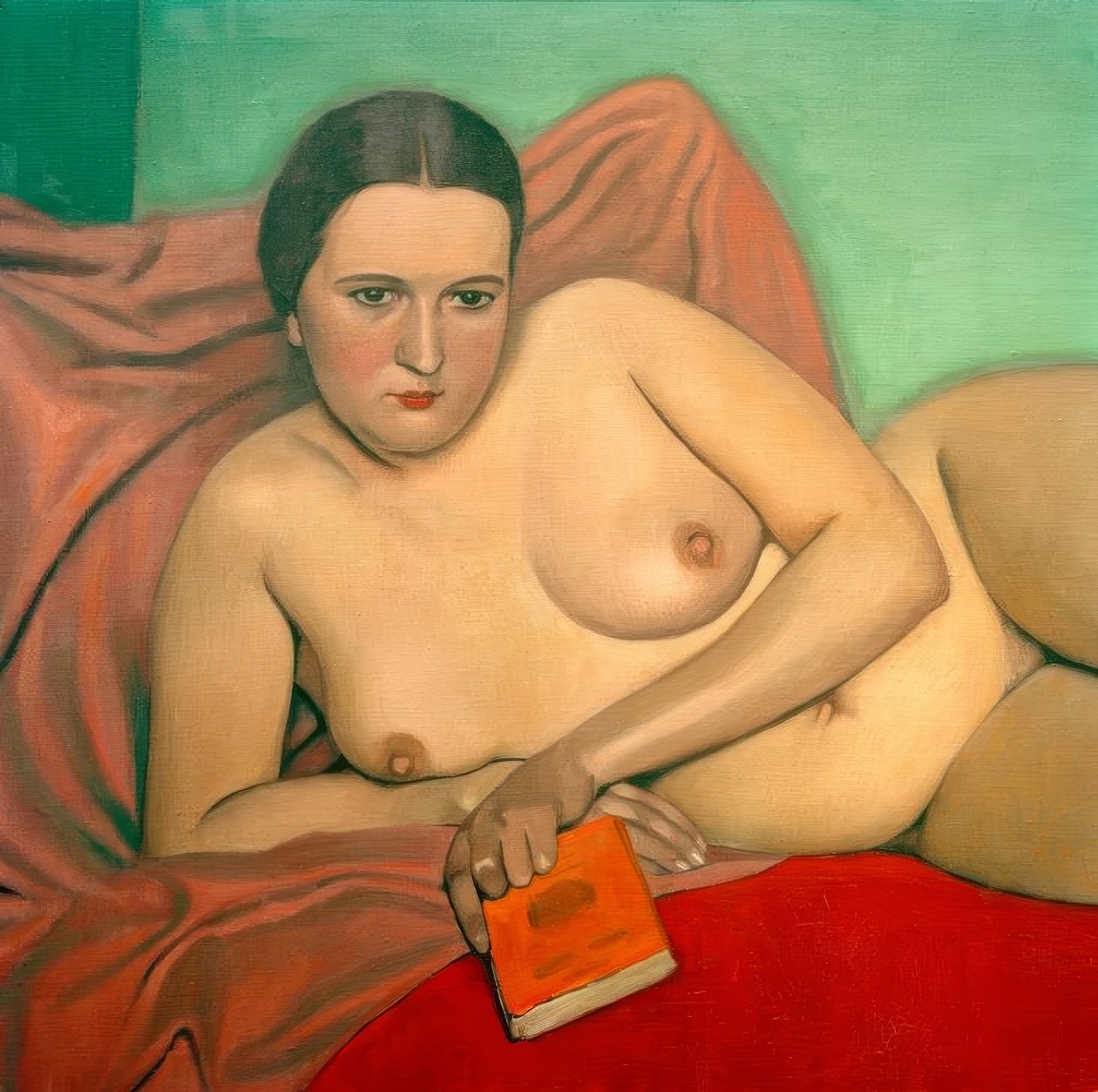 Bir kitap tutan çıplak kadın by Felix Edouard Vallotton