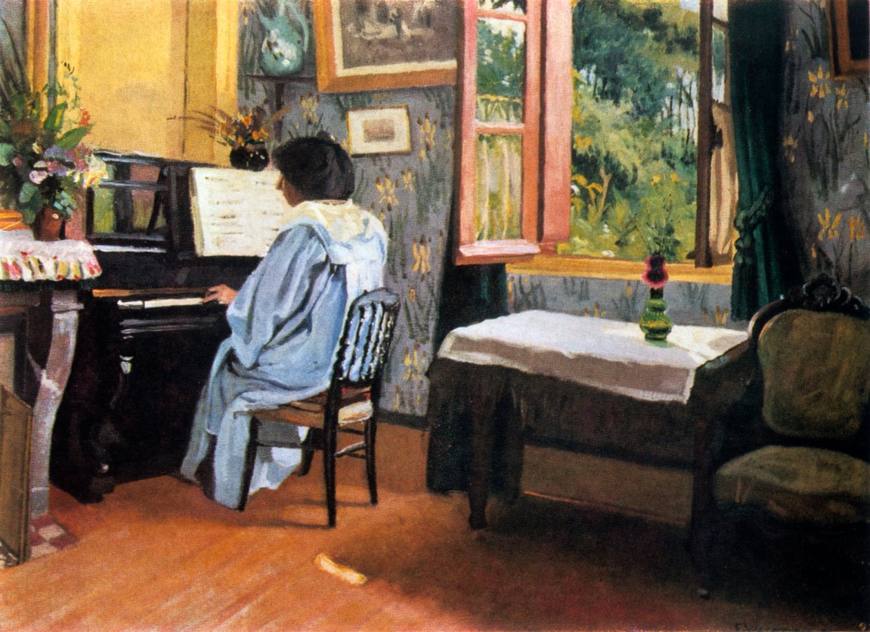 Piyanodaki Kadın, 1904. by Felix Edouard Vallotton