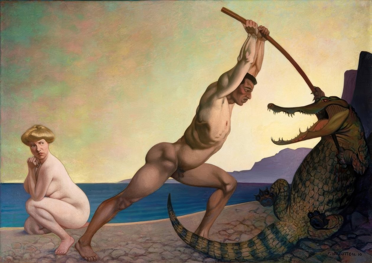 Perseus ejderhayı öldürüyor by Felix Edouard Vallotton