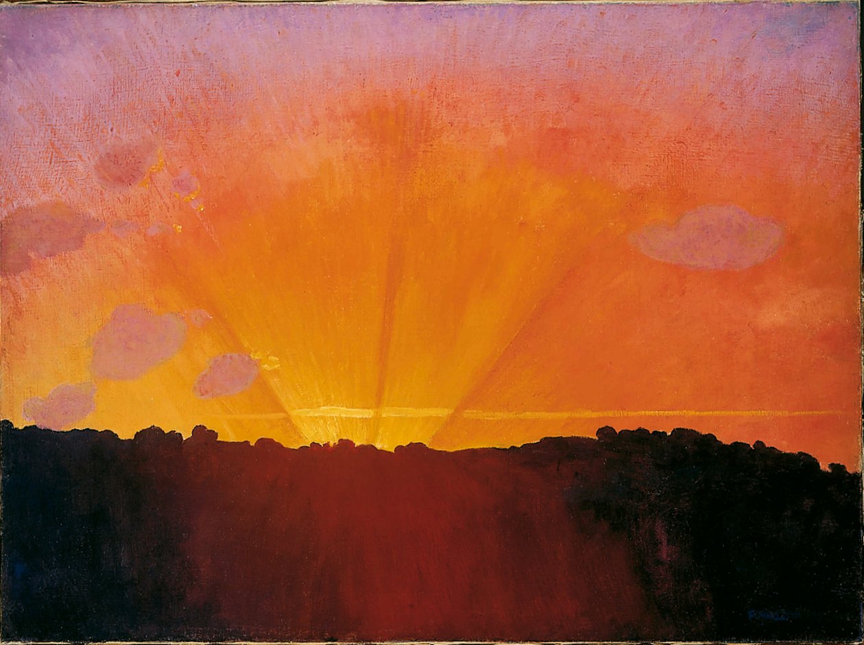 Günbatımı, Turuncu Gökyüzü, 1910. by Felix Edouard Vallotton