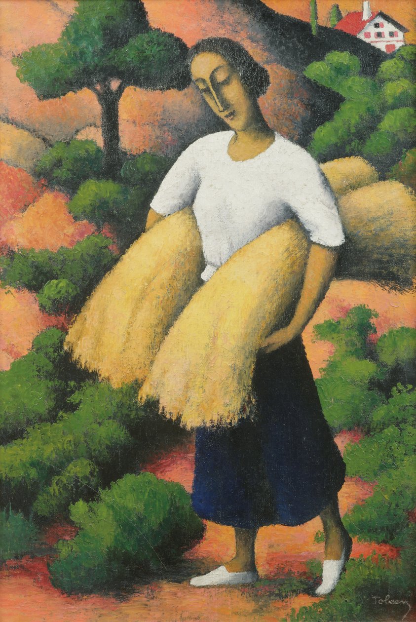 Köylü Hasadı (tuval üzerine yağlı boya) by Felix Elie Tobeen
