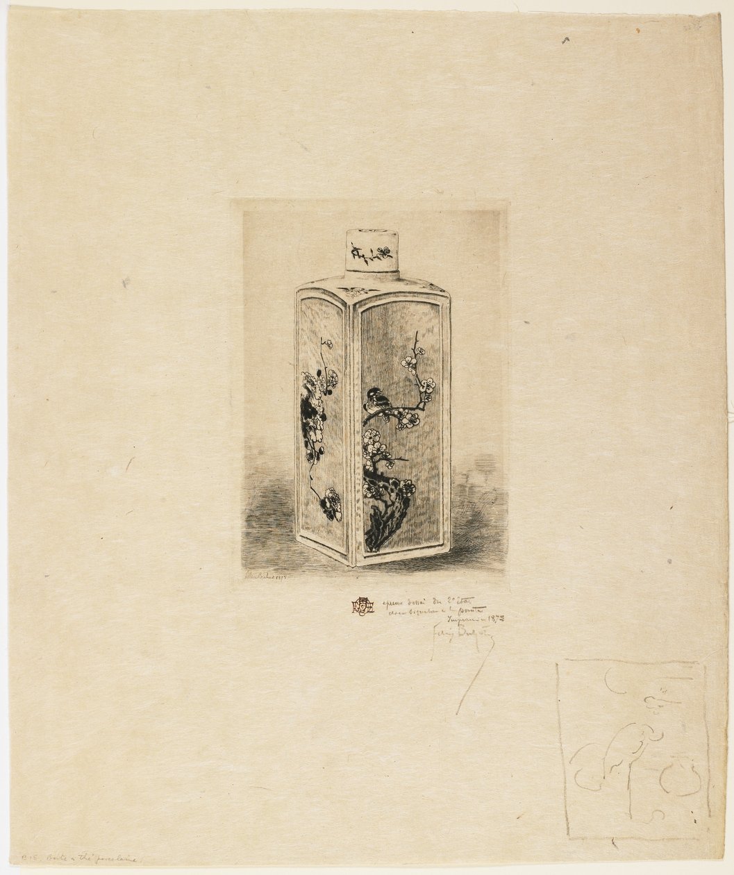 porselen çay kutusu by Felix Hilaire Buhot