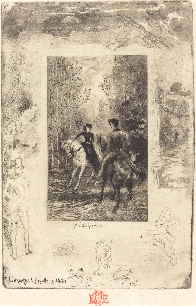 Kahretsin! Fit-elle Caramba! diye haykırdı, 18791880. by Felix Hilaire Buhot