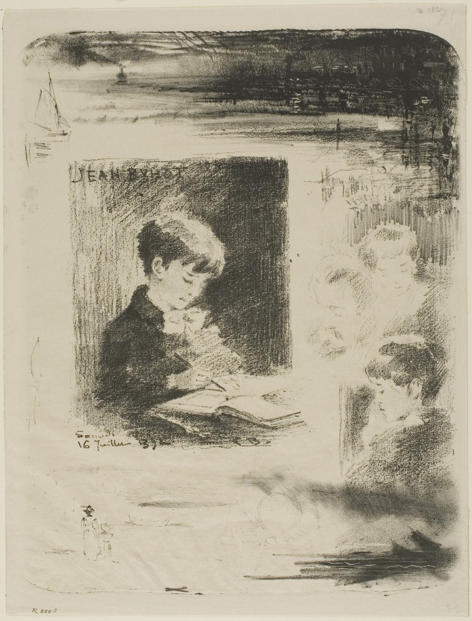 Çocuk Çizimi (Jean Buhot) by Felix Hilaire Buhot