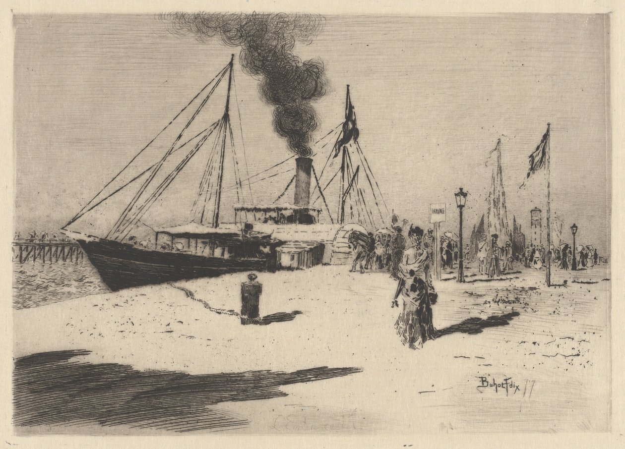 Trouville İskelesi (Trouville İskelesi) by Felix Hilaire Buhot