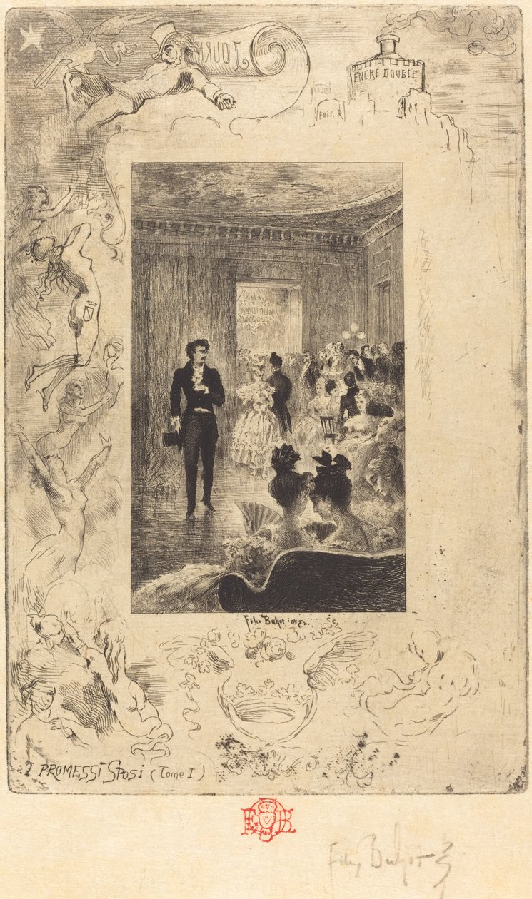 I Promessi Sposi Nişanlı, 18791880. by Felix Hilaire Buhot